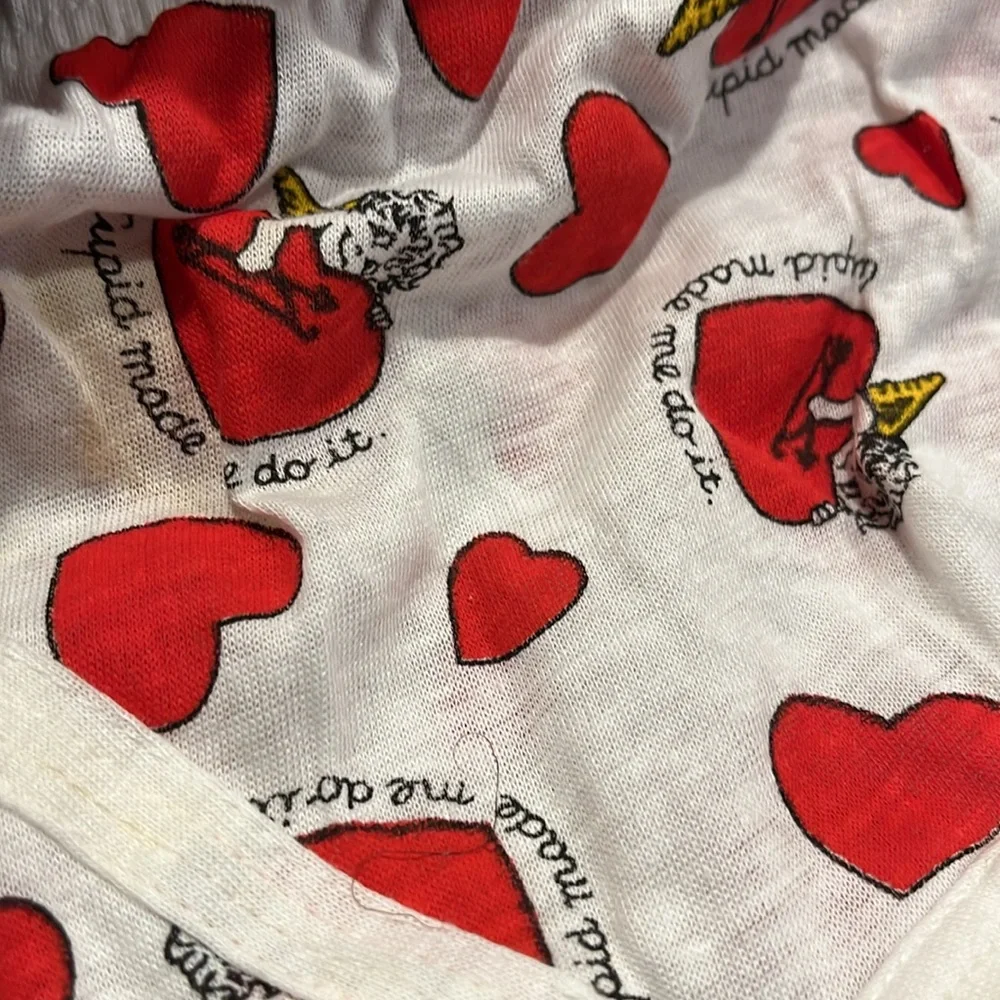 VINTAGE NOVELTY JOCKEY PRINTED CUPID MADE ME DO IT BRIEFS WHI RED BLK SIZE M